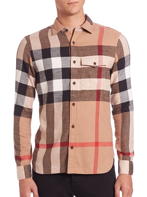 burberry check long shirts|Burberry Check shirt men's.